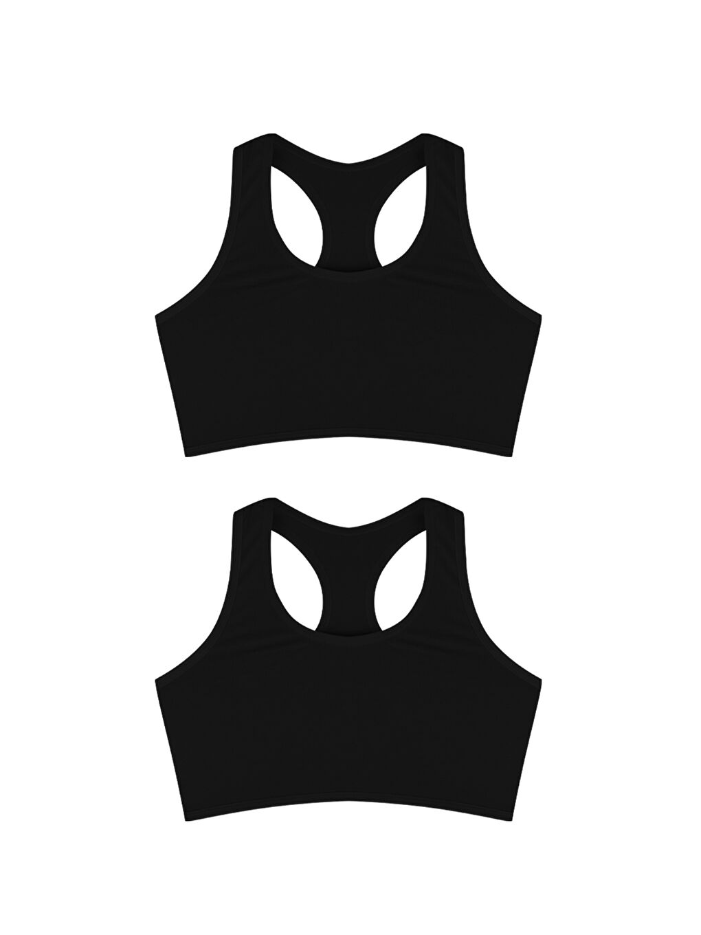 Kadın Siyah Rambo Büstiyer Pamuklu 2'Li Paket