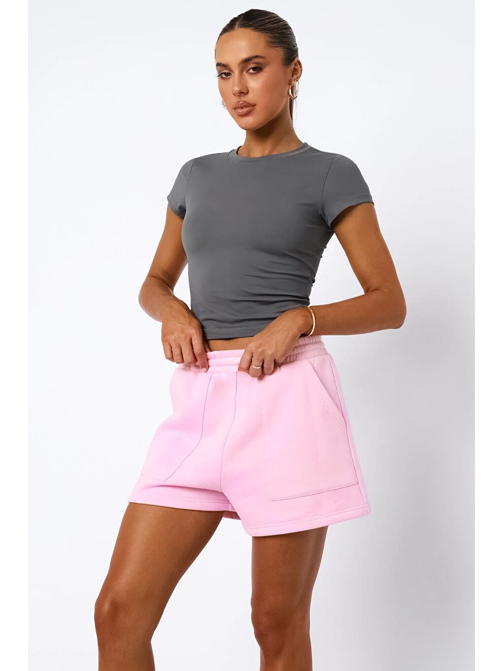 Pembe Basic Kadın Şort Mg2511-3