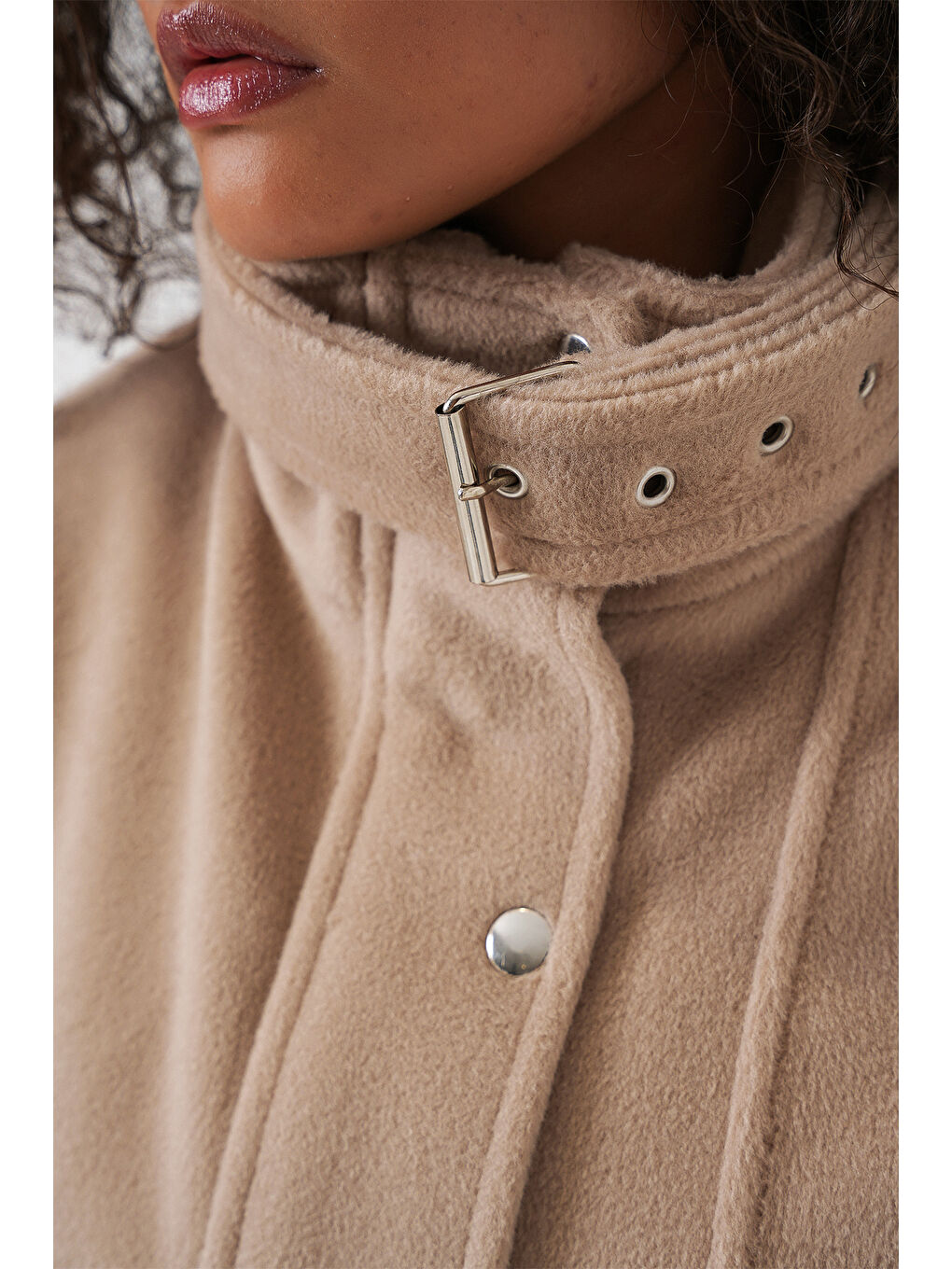 Kadın Oversize Bomber Ceket 0729 - Bej-5