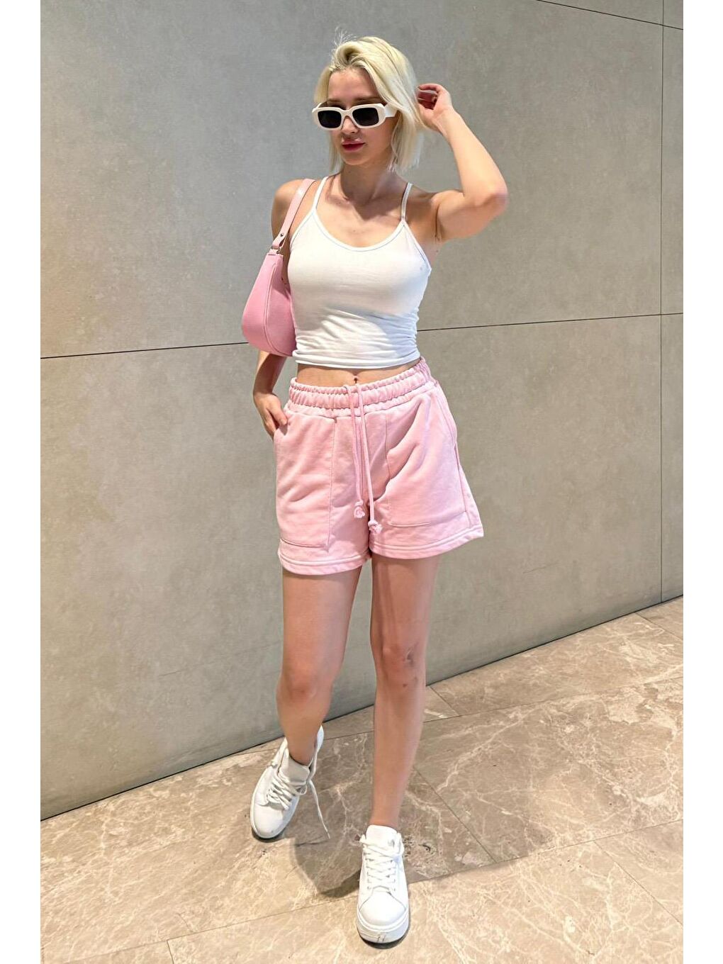 Pembe Basic Kadın Şort Mg2511-5