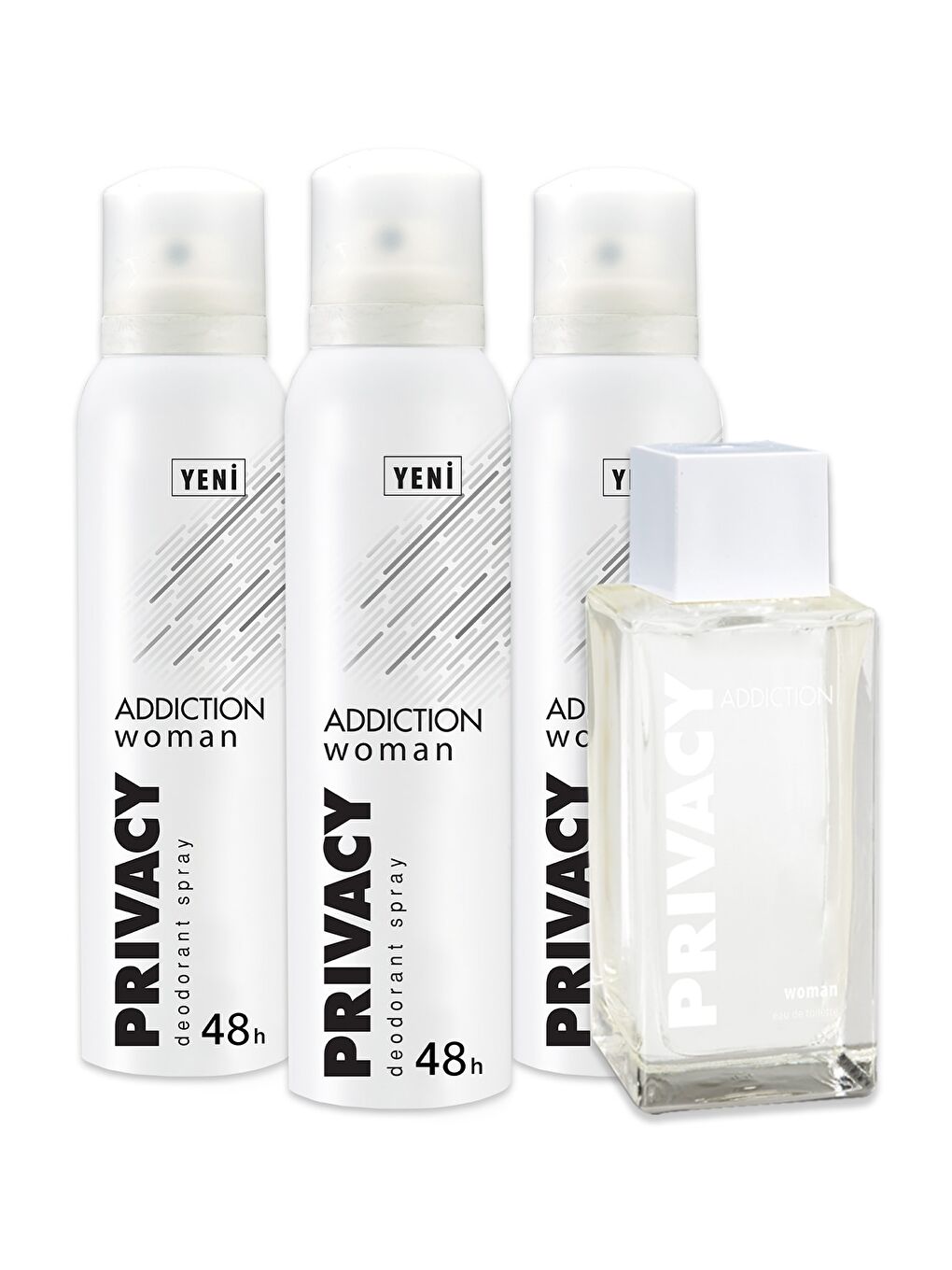 Privacy Beyaz Addiction Edt Kadın Parfüm 100 ml + 3'lü Deodorant 150 ml ADD1-2