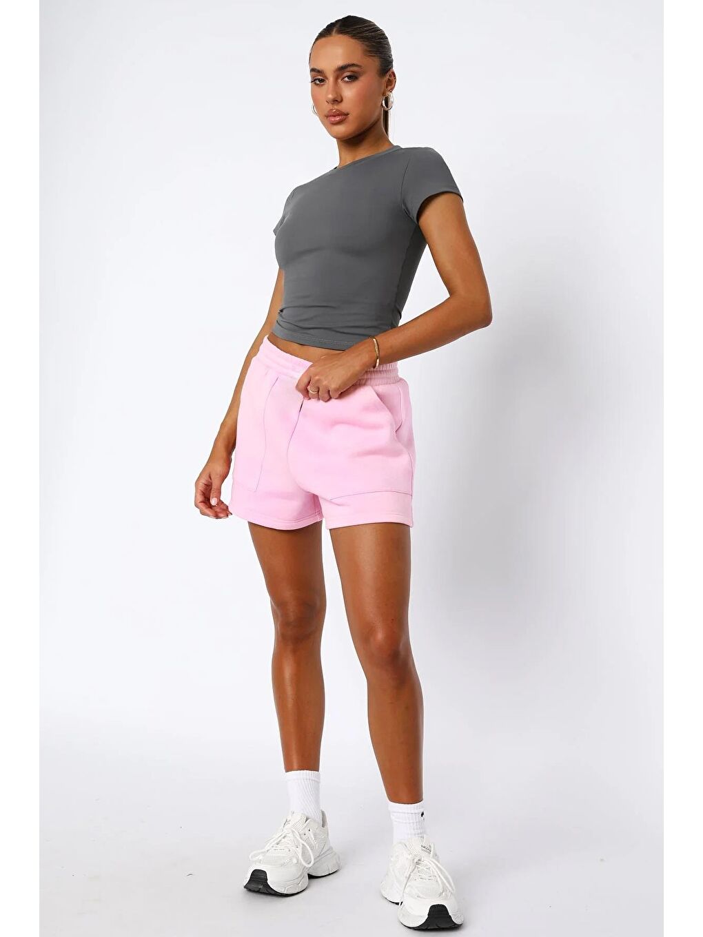 Pembe Basic Kadın Şort Mg2511-8