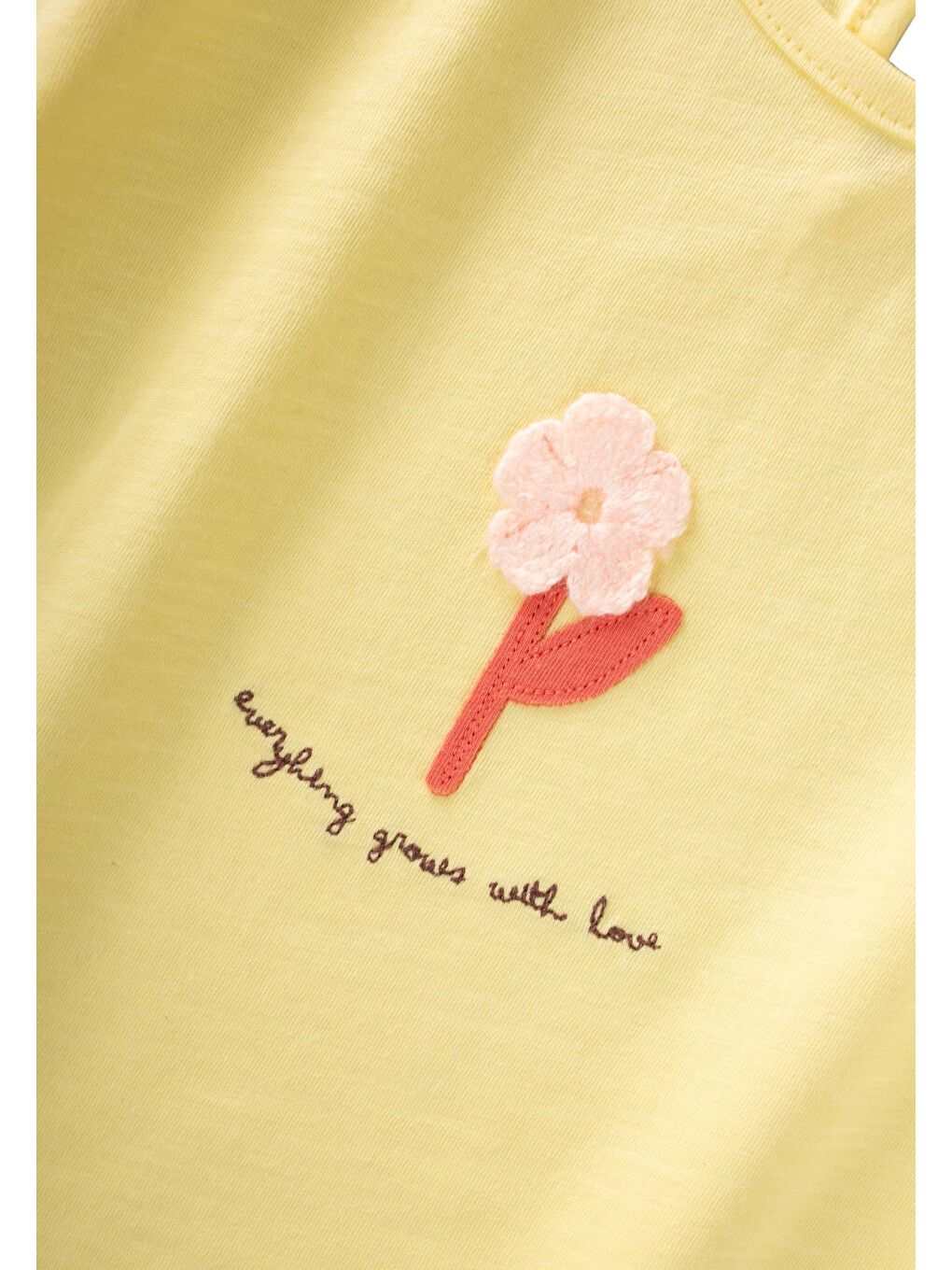 Aplikeli T-Shirt 2-8 Yaş Sarı-2