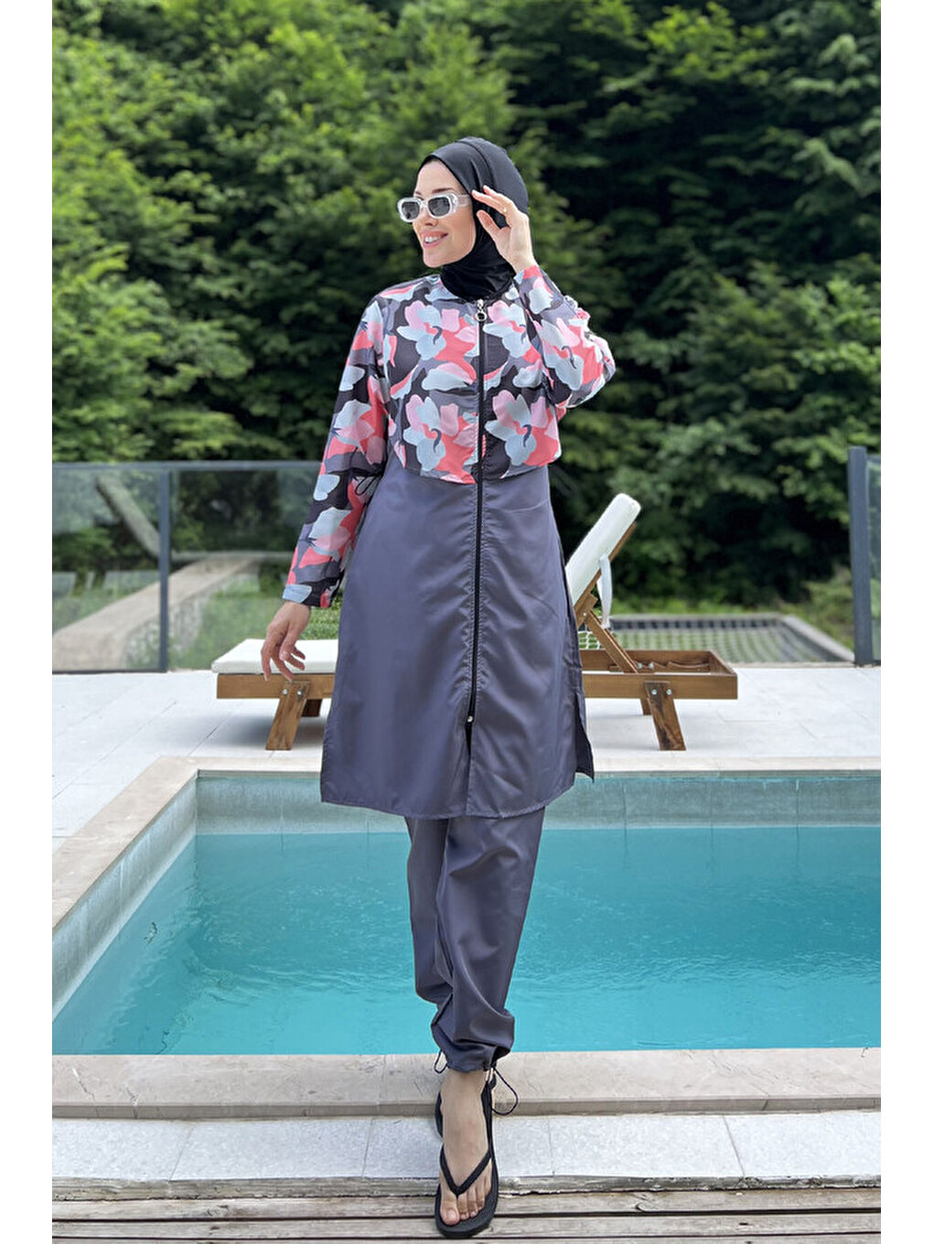 Paraşüt Tam Kapalı Tesettür Mayo Aller 2403 Gri