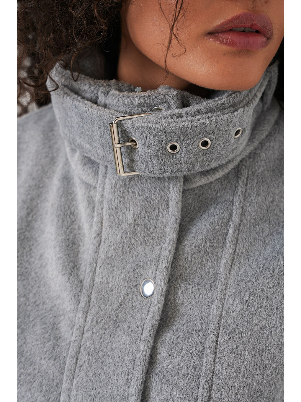 Kadın Oversize Bomber Ceket 0729 - Gri-4