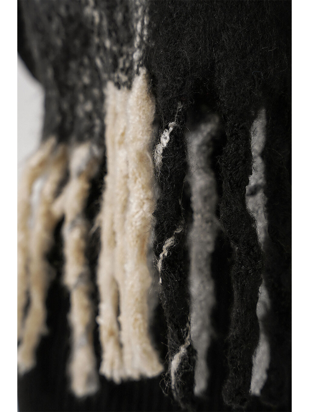 Kadın Yumuşak Dokulu Kalın Şal Atkı 15951 - A.Siyah-6