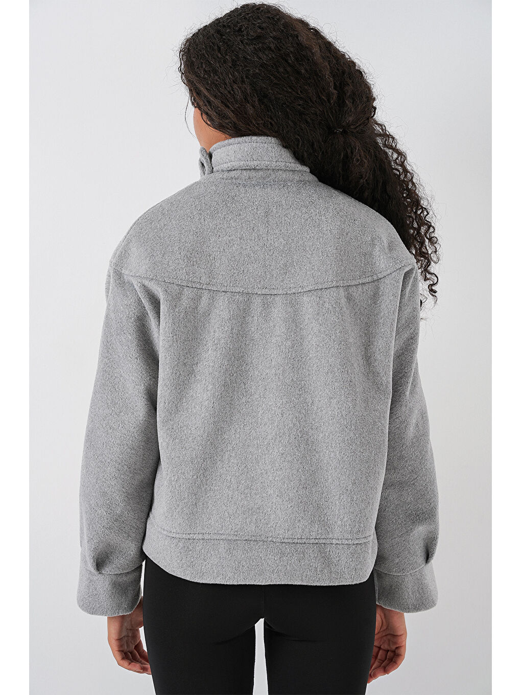 Kadın Oversize Bomber Ceket 0729 - Gri-5