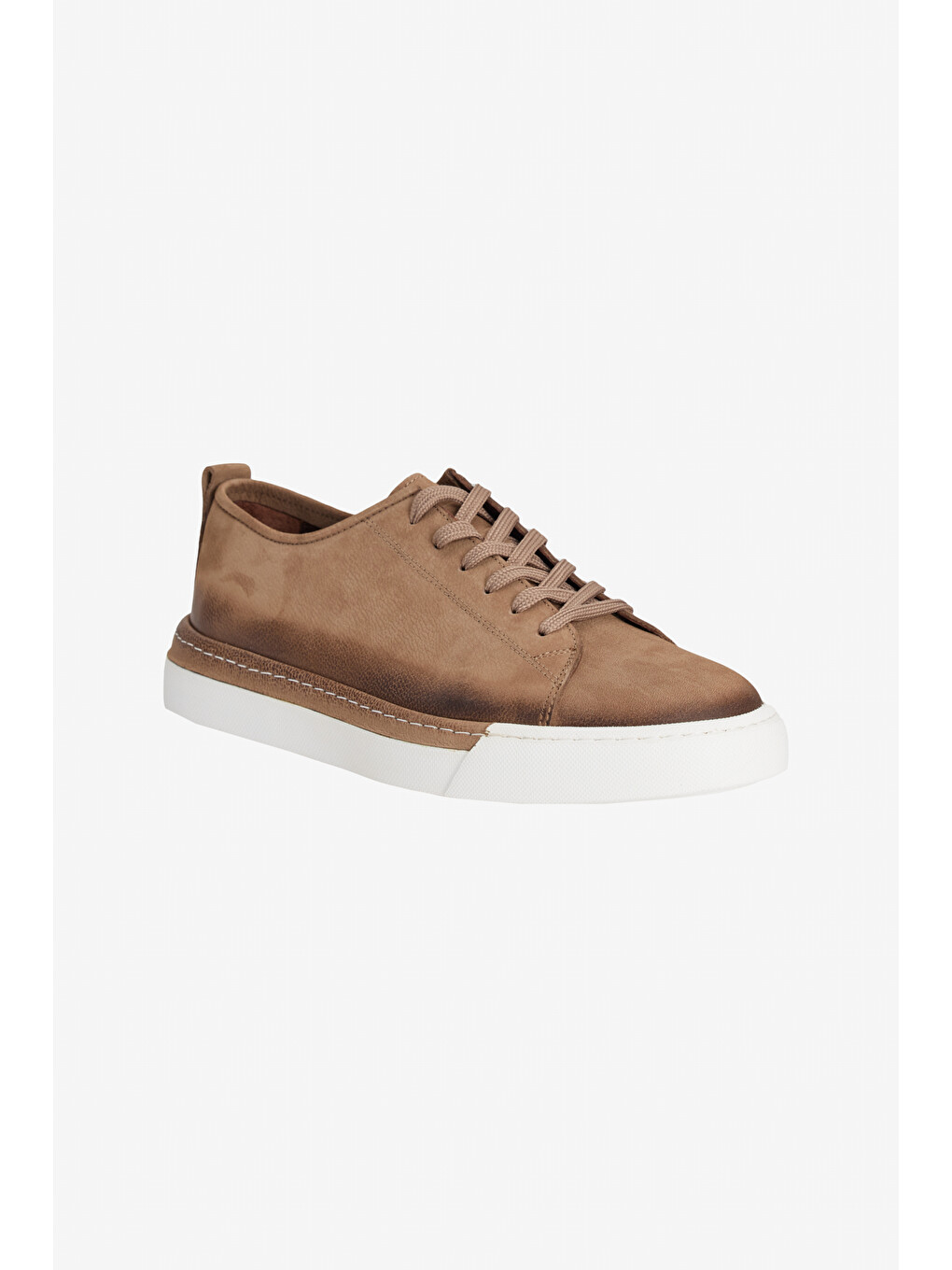 Bej Erkek Vizon %100 Nubuk Esnek Rahat Taban Sneaker Ayakkabı-2