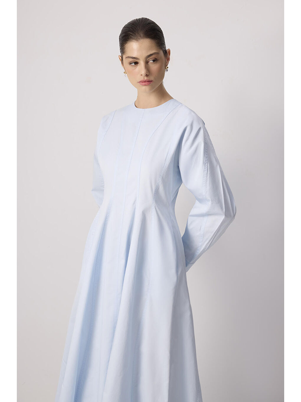 Mavi A Kesim Elbise-1