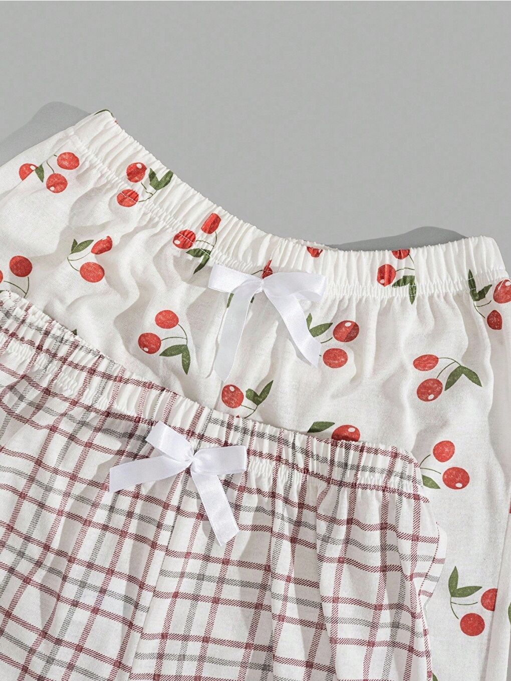 Beyaz 2'li Desenli Pijama Altı Set-1