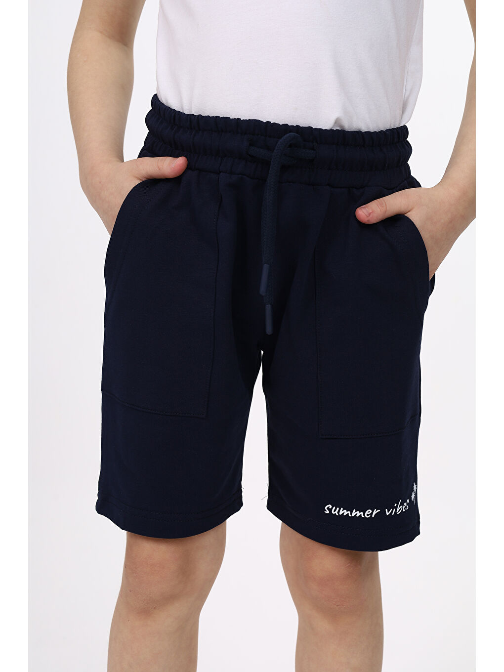 Lacivert Erkek Çocuk Baskılı Şort-3