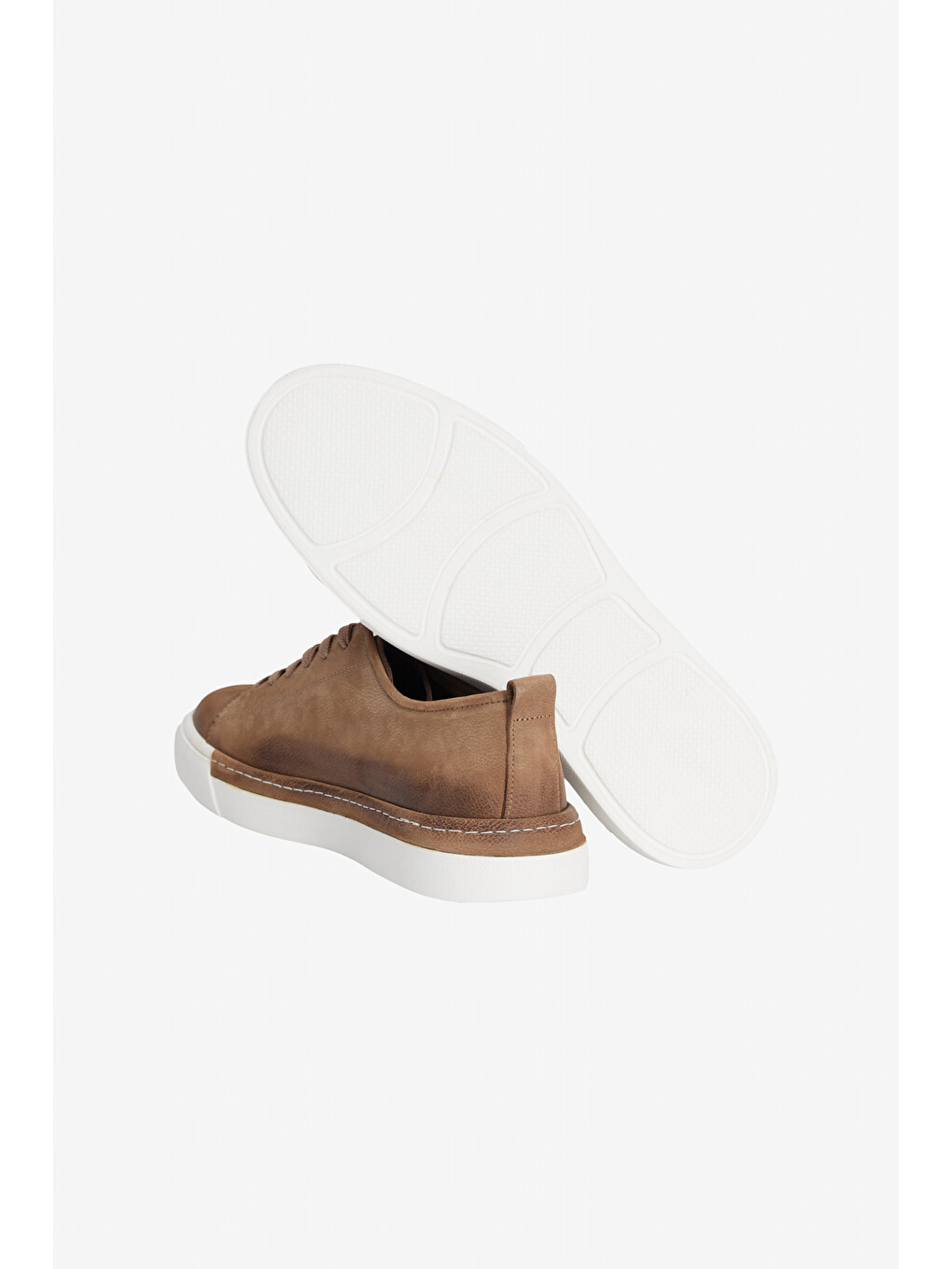 Bej Erkek Vizon %100 Nubuk Esnek Rahat Taban Sneaker Ayakkabı-4
