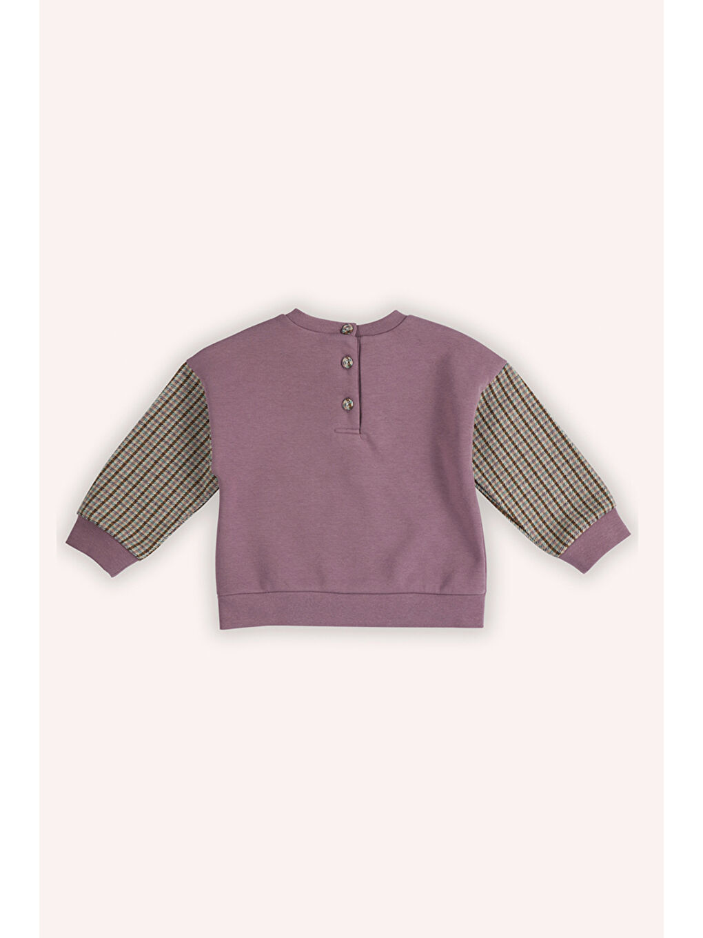 Pembe Kız Bebek Baskı Detaylı Gül Kurusu Sweatshirt-1