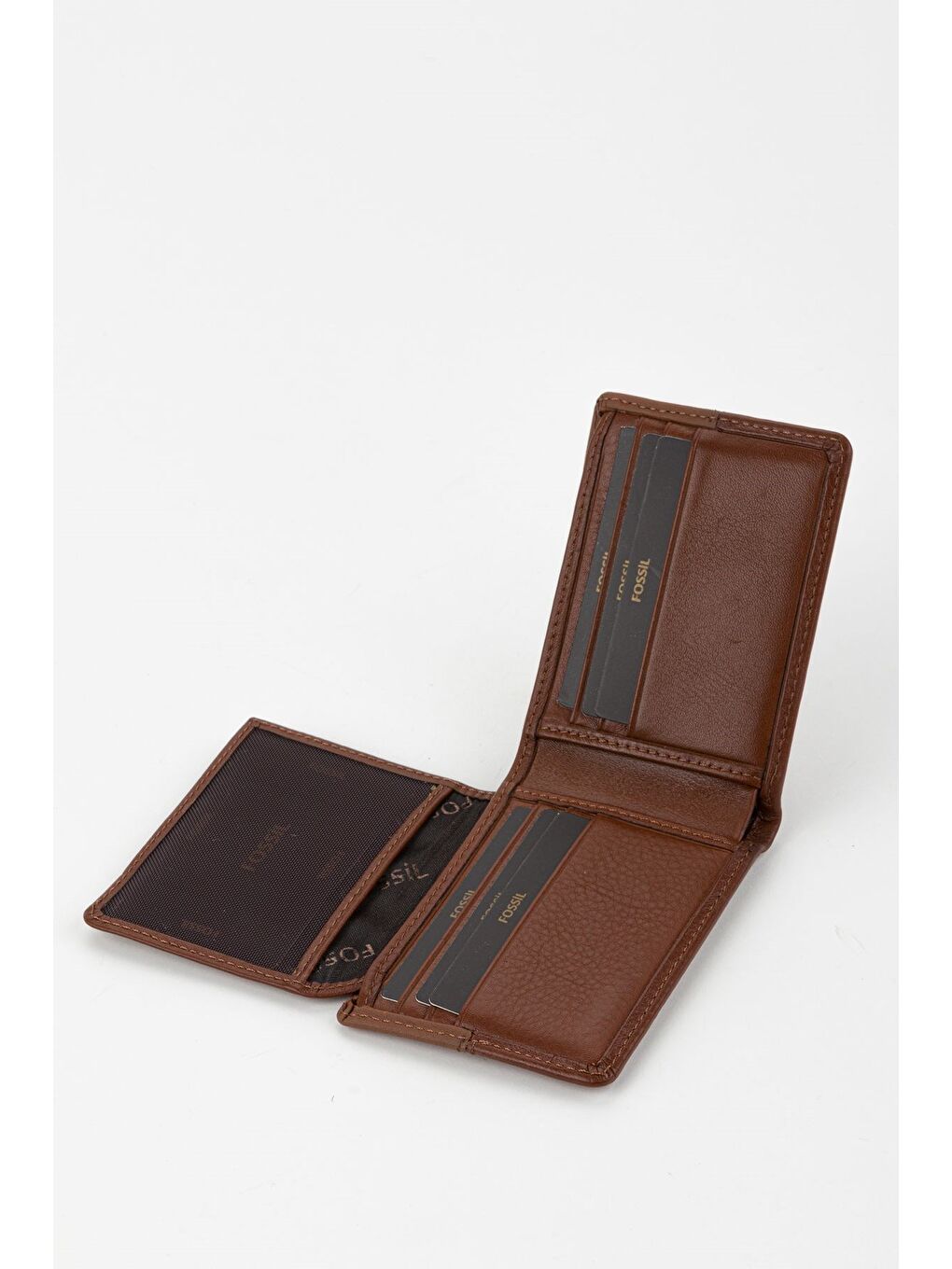 Kahverengi Kutulu Hakiki Deri Yatay Dikişli Taba El Portföyü Kartlık Cüzdan-2