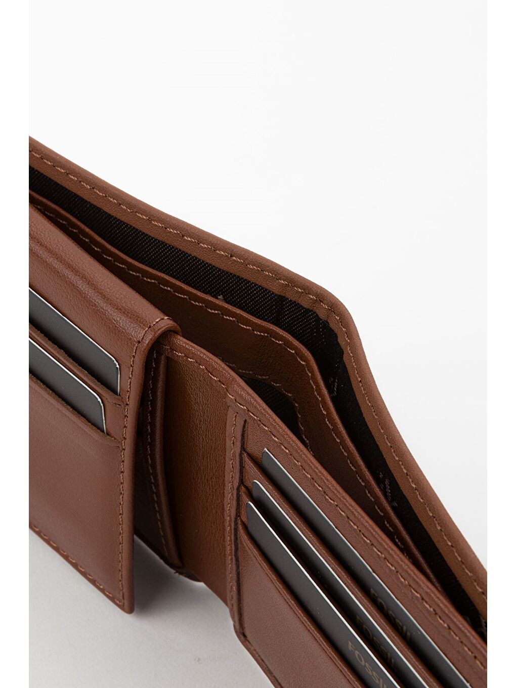 Kahverengi Kutulu Hakiki Deri Yatay Dikişli Taba El Portföyü Kartlık Cüzdan-3