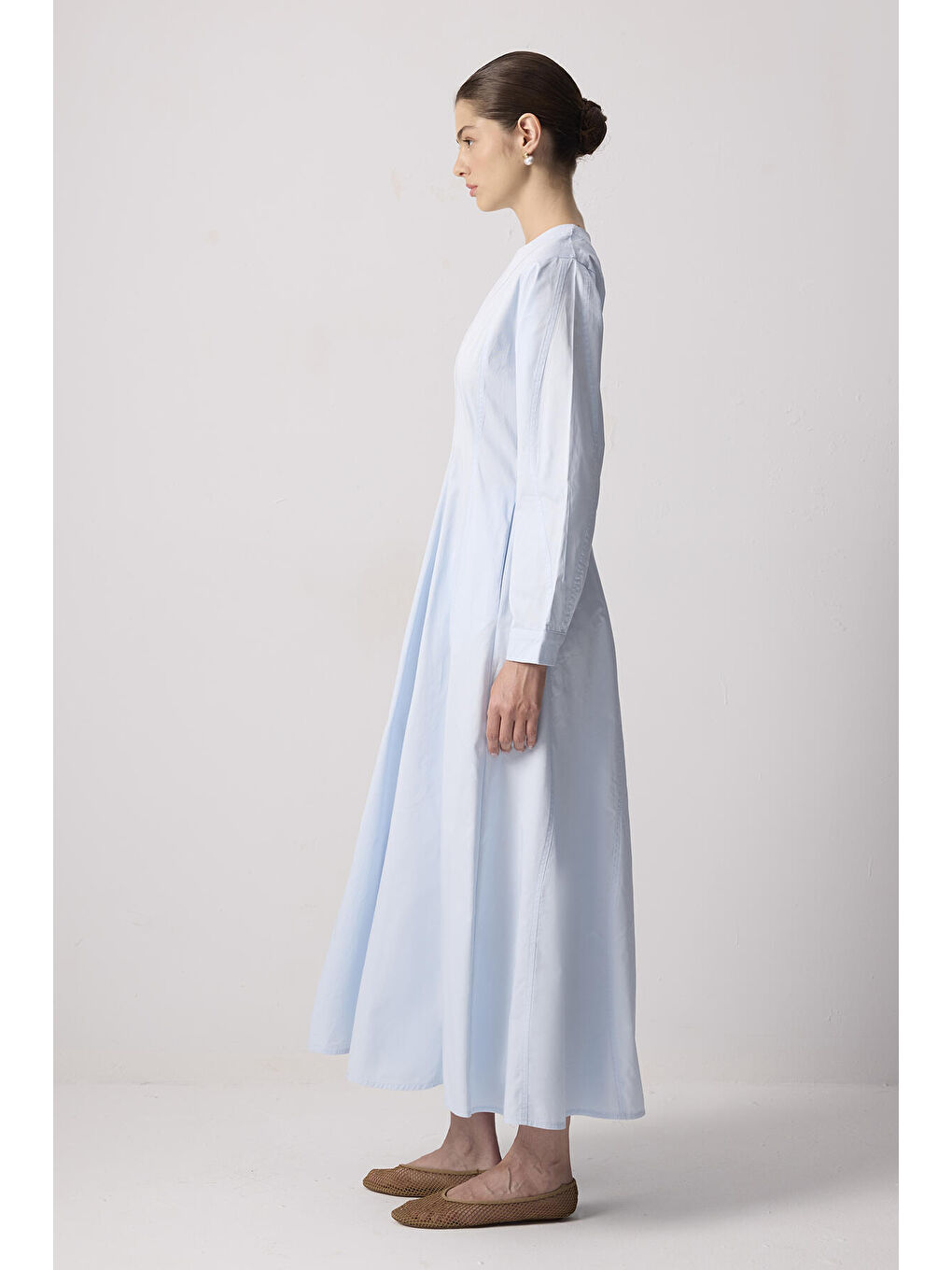 Mavi A Kesim Elbise-2