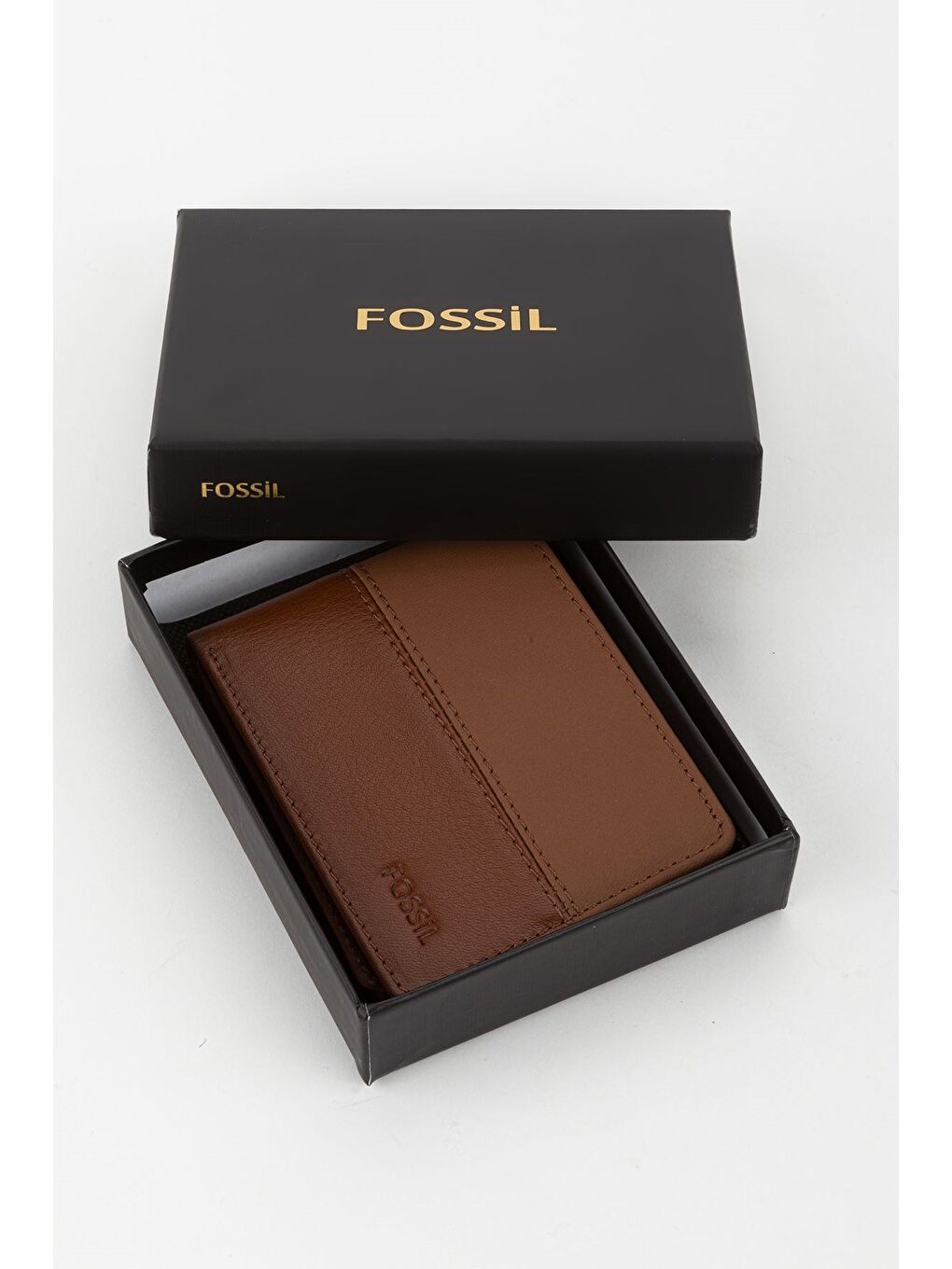 Kahverengi Kutulu Hakiki Deri Yatay Dikişli Taba El Portföyü Kartlık Cüzdan-5