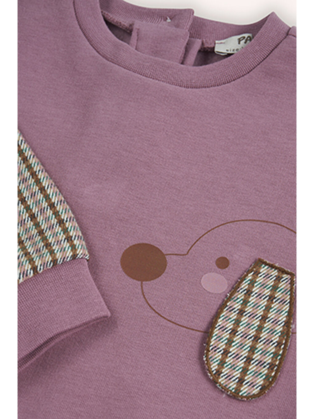 Pembe Kız Bebek Baskı Detaylı Gül Kurusu Sweatshirt-2