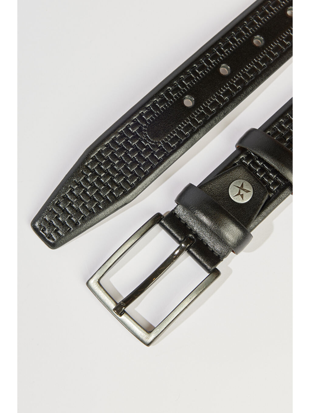 Erkek Siyah Desenli Klasik Kemer-1