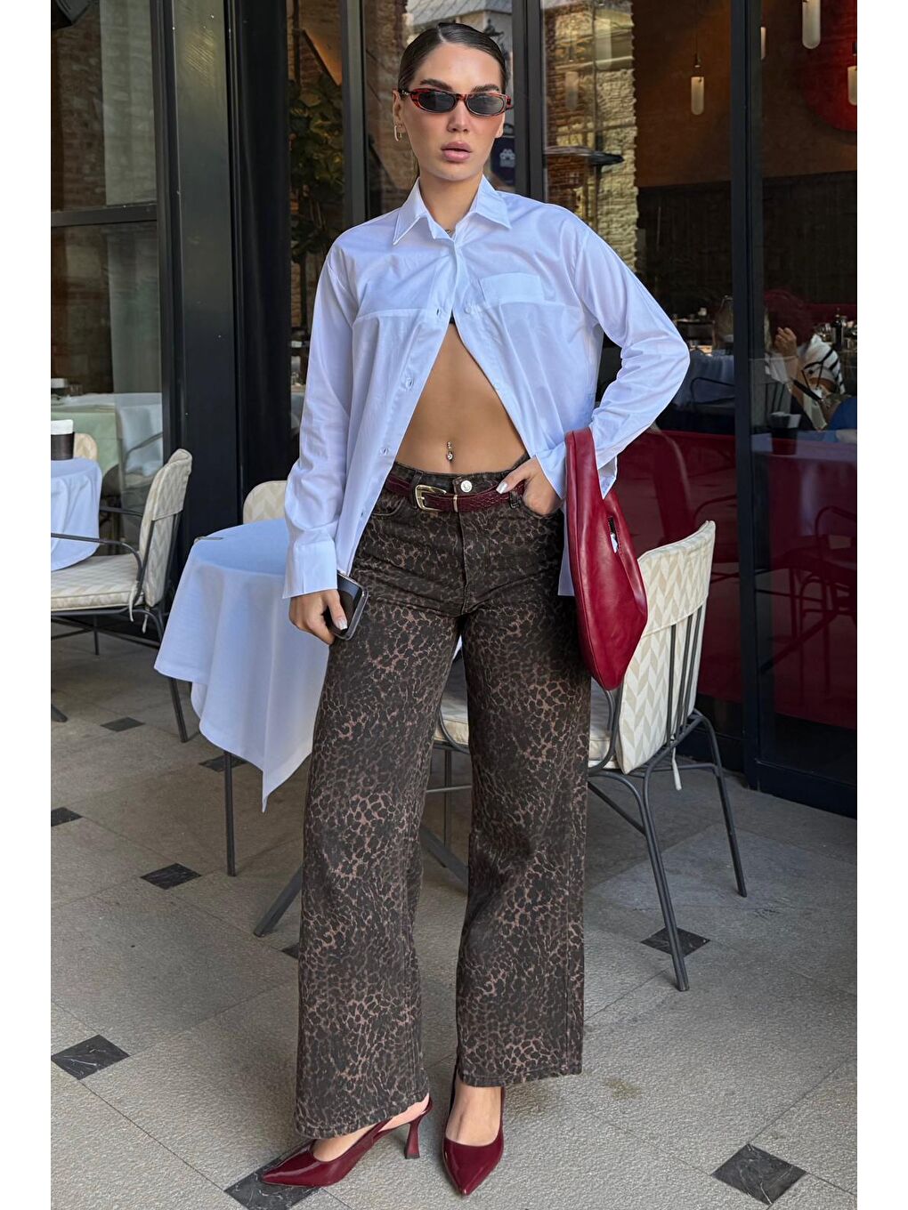 Beyaz Düz Kesim Düğmeli Kadın Gömlek Mg2583-3