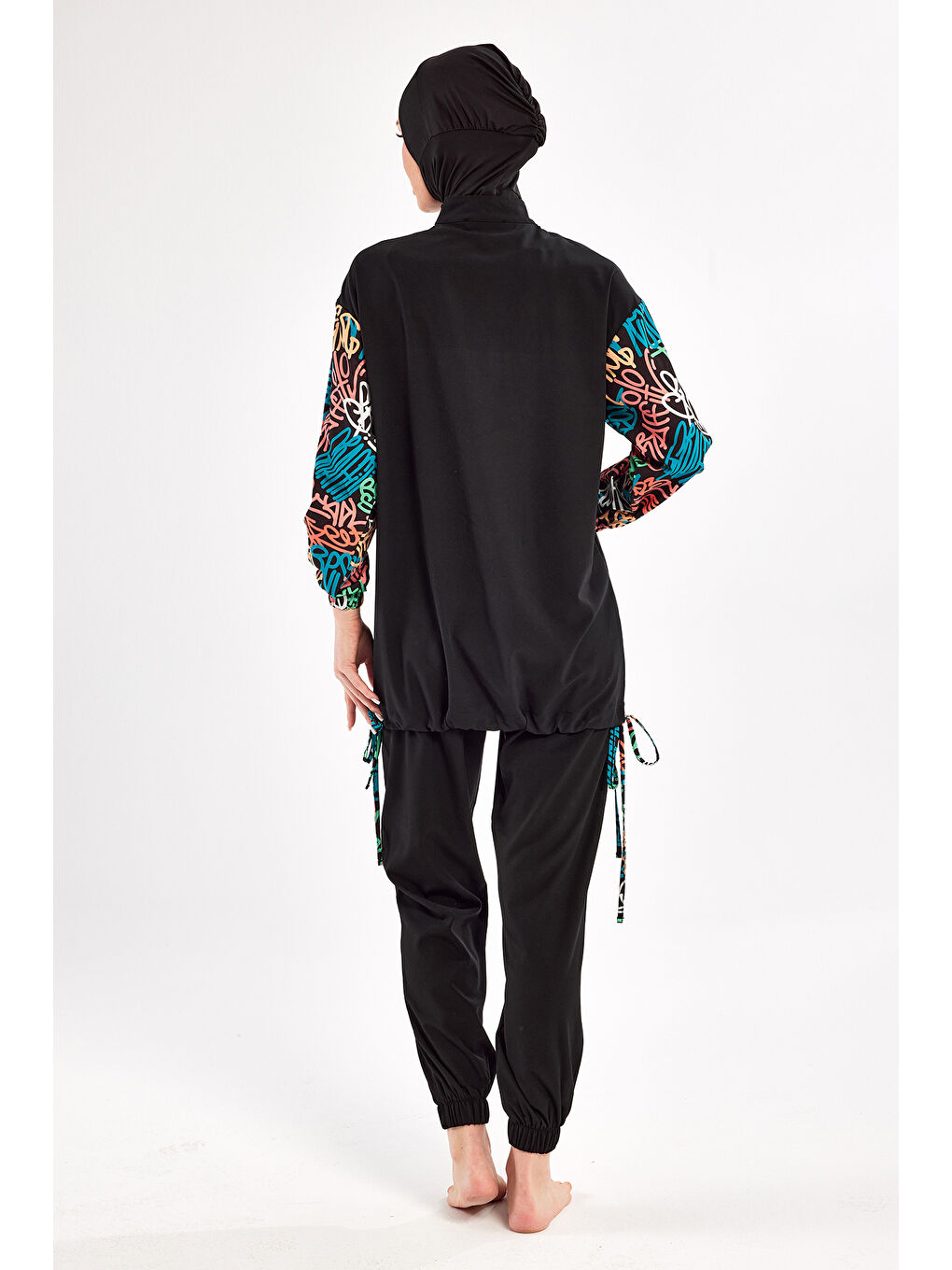 Spor Elastan Tam Kapalı Tesettür Mayo 1207 Siyah08-2