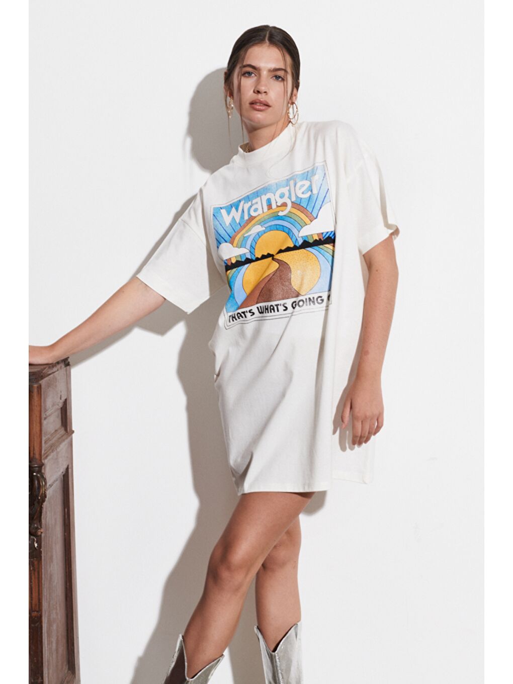 Slim Fit Dar Kesim %100 Pamuk Kısa Kollu Beyaz Elbise-1