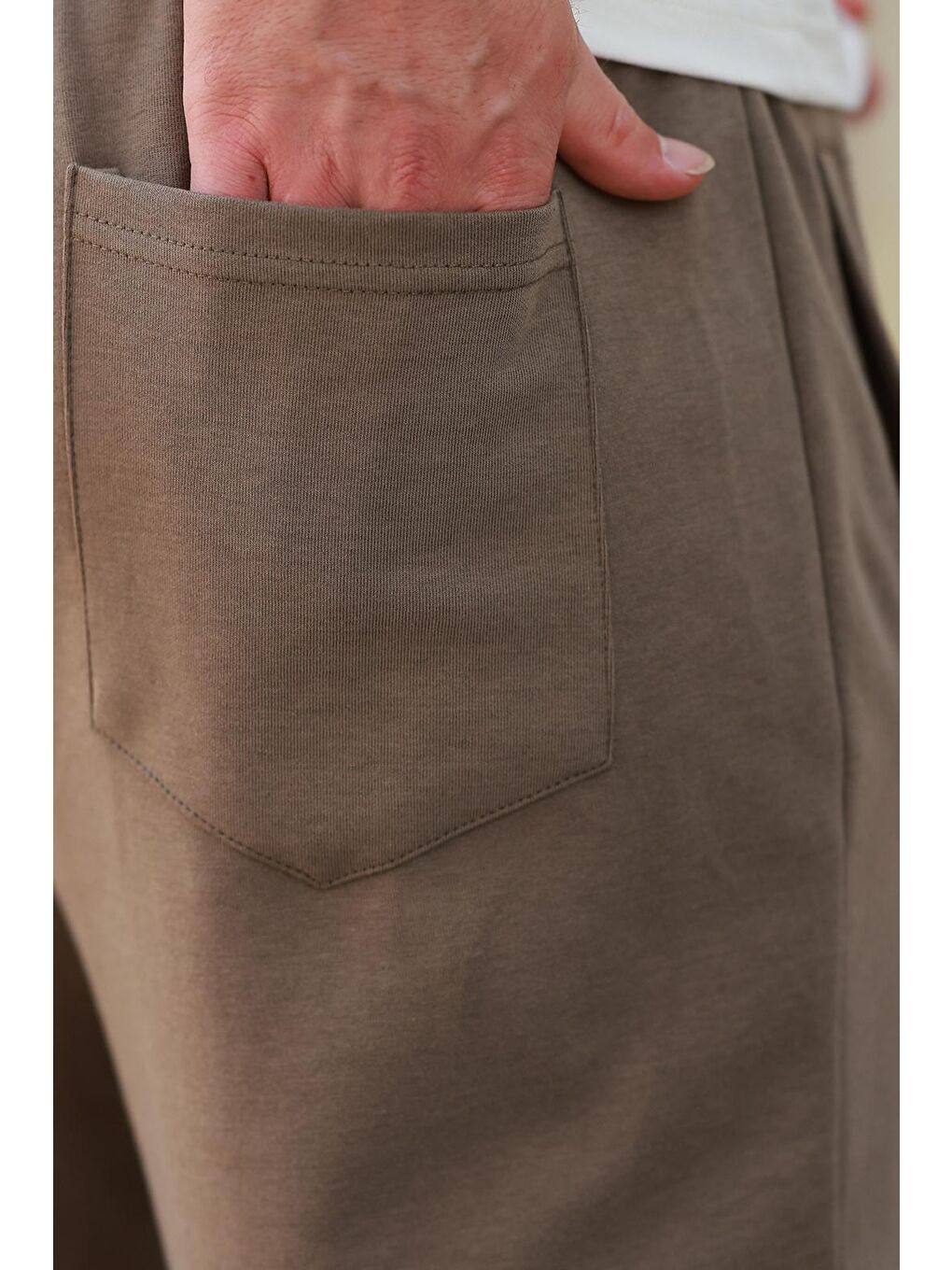 Kahverengi Manşetli Erkek Eşofman Altı E6570-2