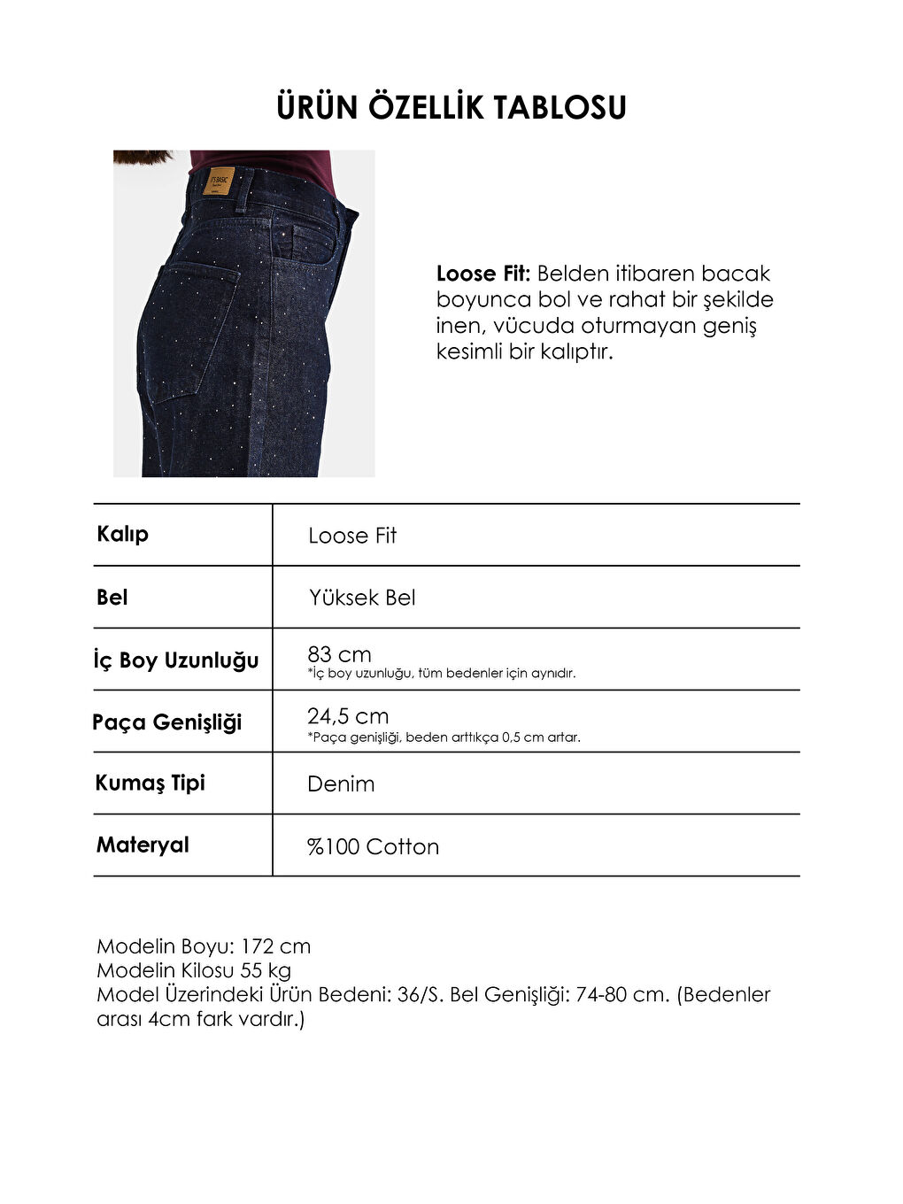 Kadın İndigo Selvedge T-7s6-50 Loose Fit Nakış Dantel Desenli Özel Tasarım Denim Jean-5