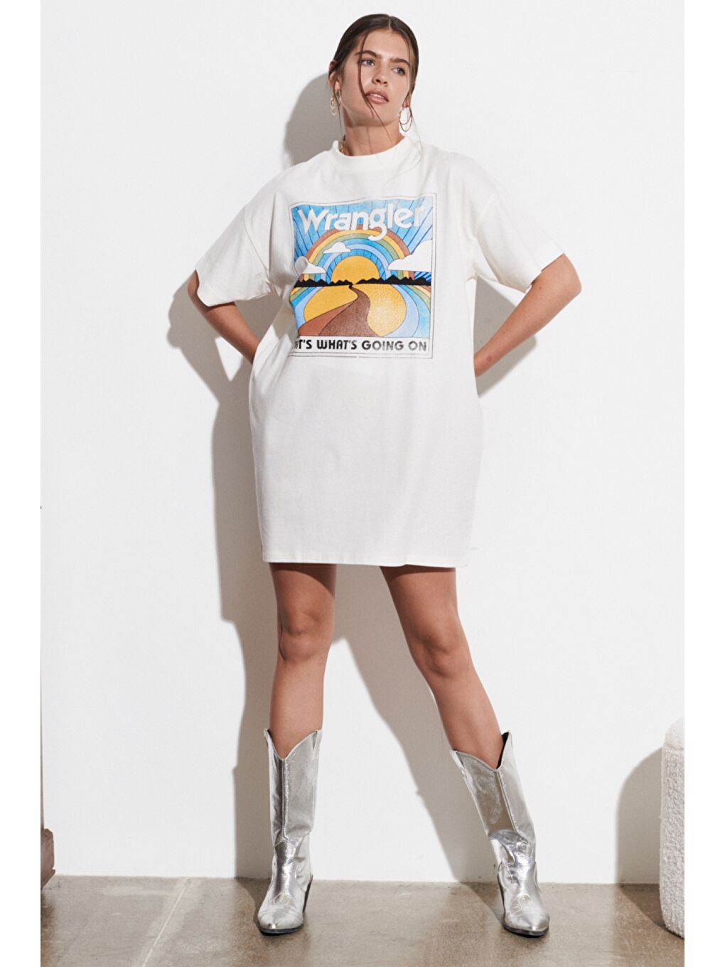 Slim Fit Dar Kesim %100 Pamuk Kısa Kollu Beyaz Elbise-3