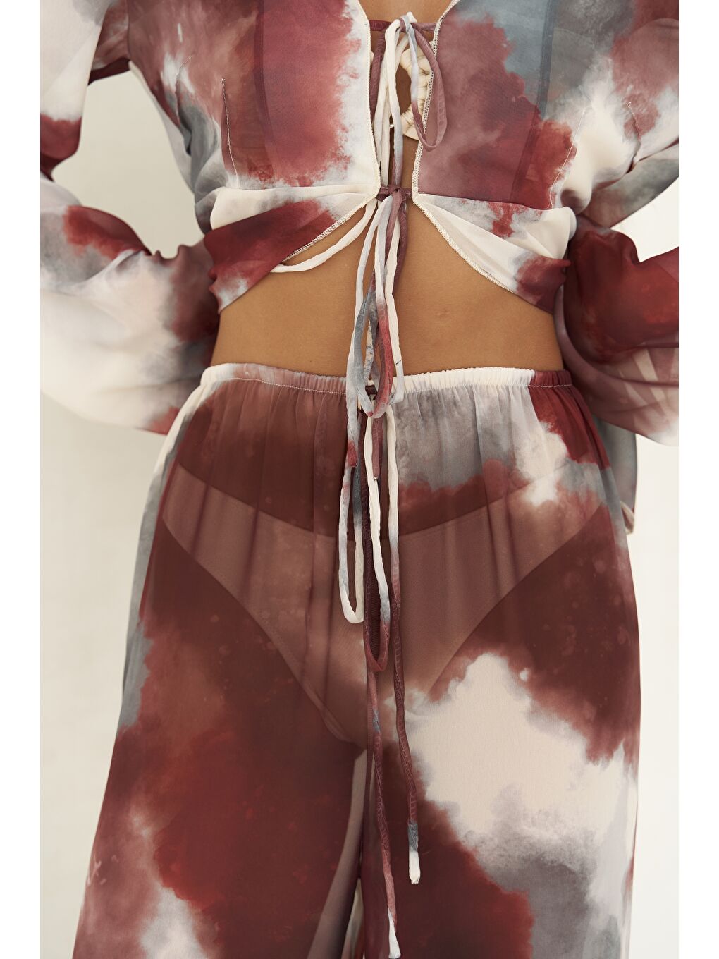 Saifudin Bağcık Detaylı Bordo Gömlek Pantolon Takım-7