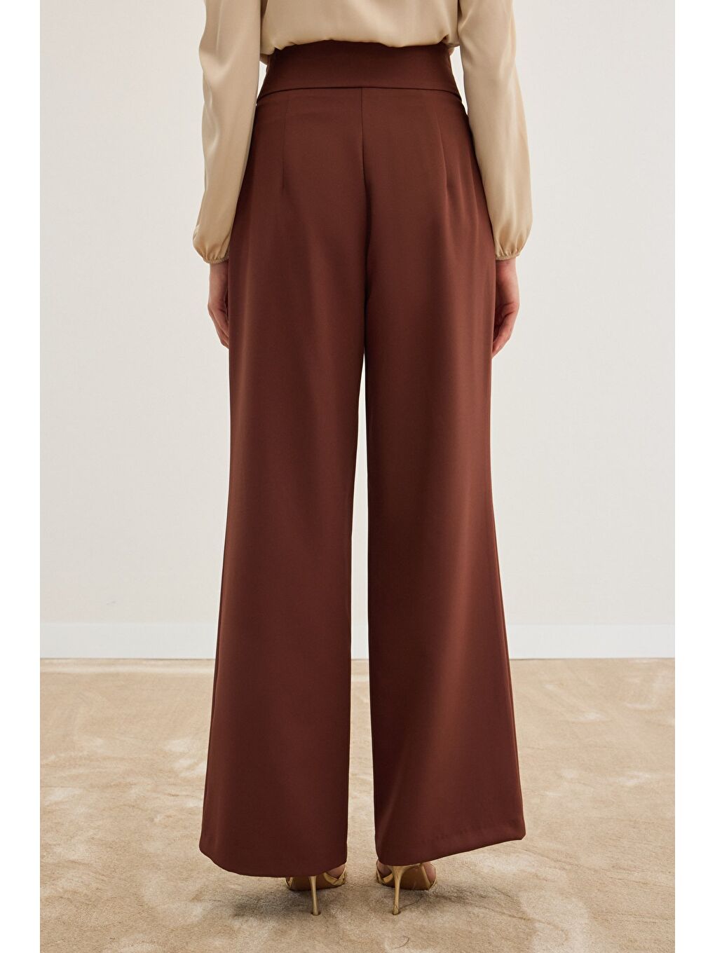 Kahverengi Bel Aksesuarlı Pantolon - Kahve-7