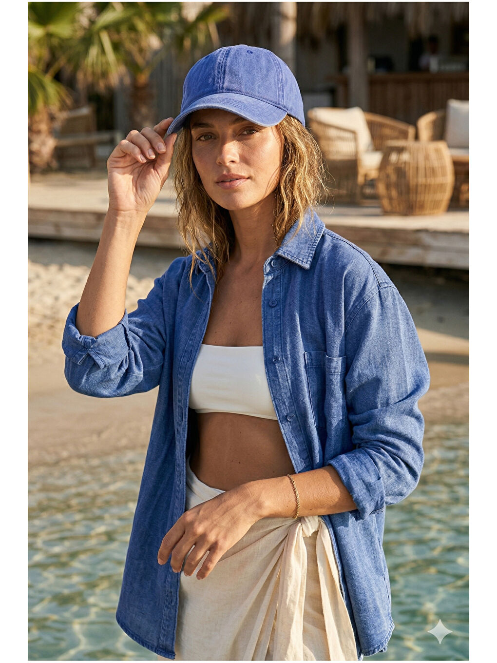 Mavi Unisex Saks Günlük Şapka Eskitme Detaylı Yıkamalı Pamuklu Premium Vintage Şapka SPK16 MAVI