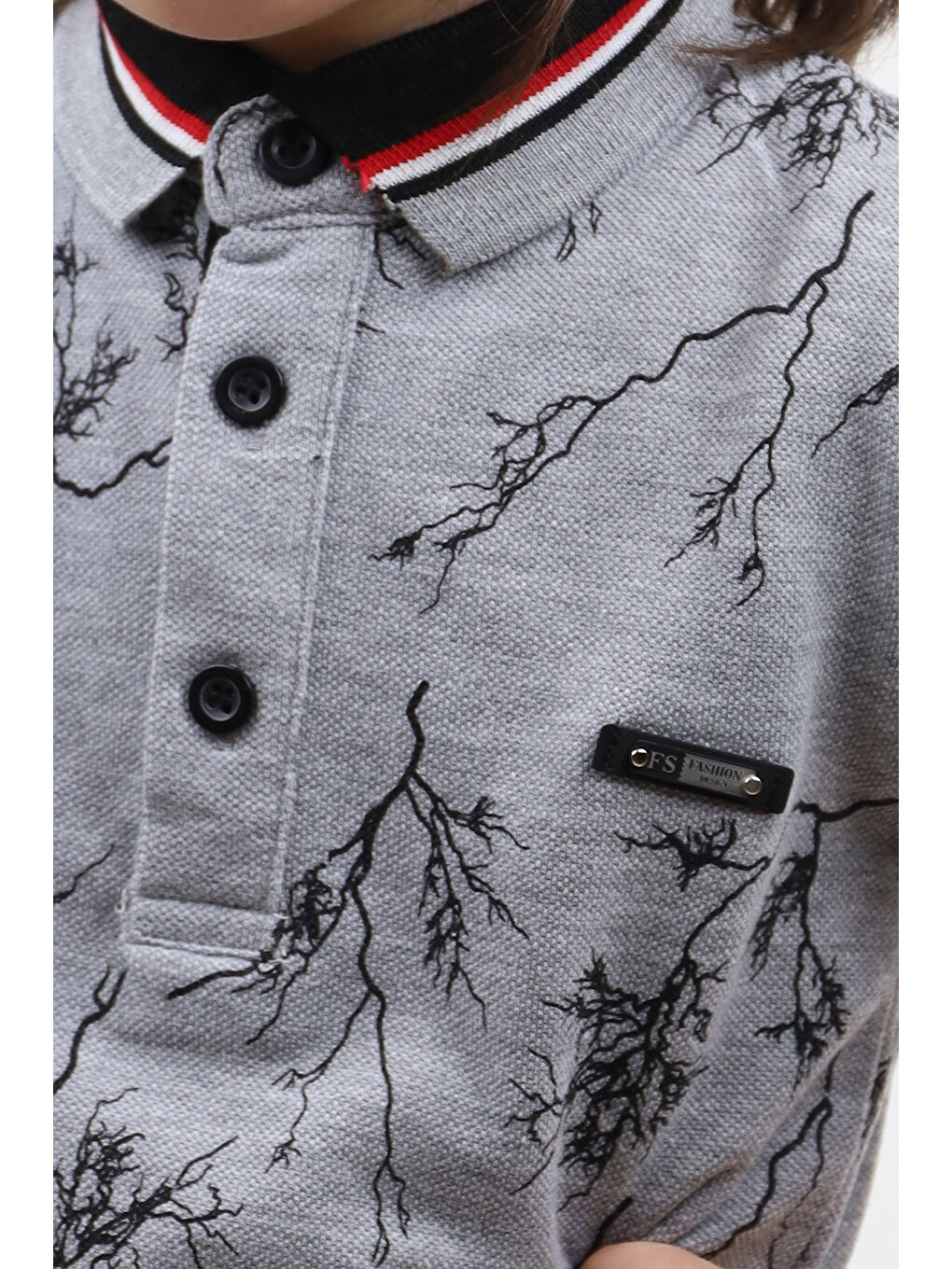 Gri Erkek Çocuk Baskılı Tişört-1