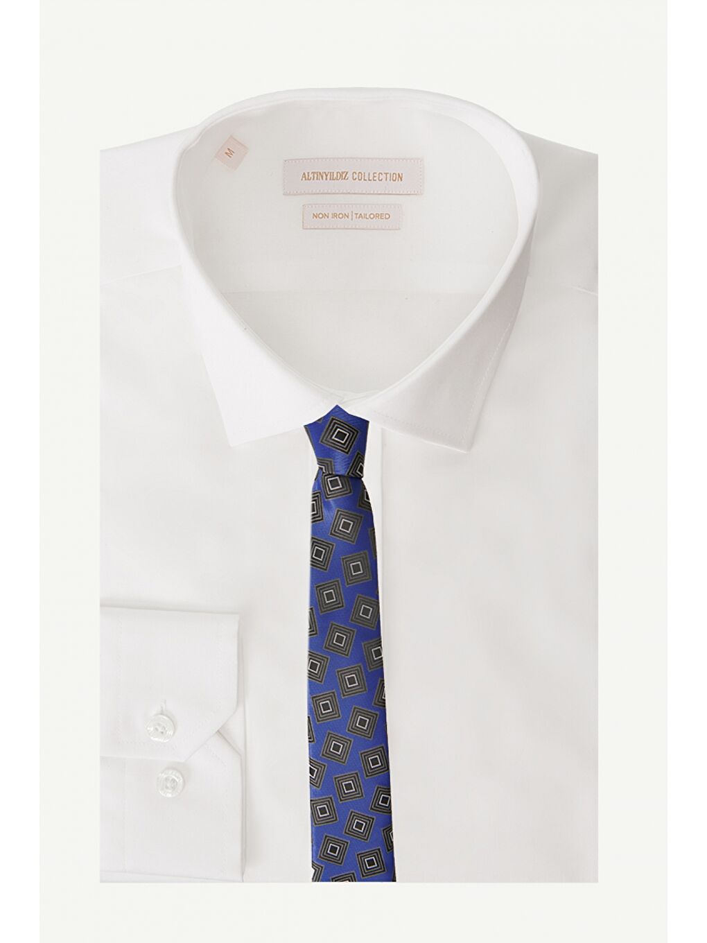Erkek Lacivert Desenli Klasik Nano Kravat-2