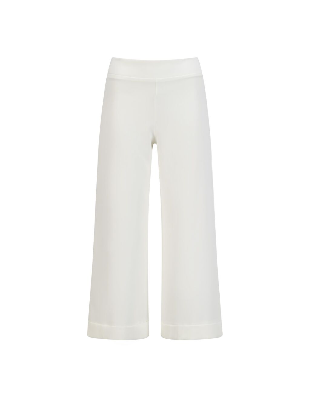 Beyaz Kıvrık Paça Culotte Pantolon 25Yt225 Ekru