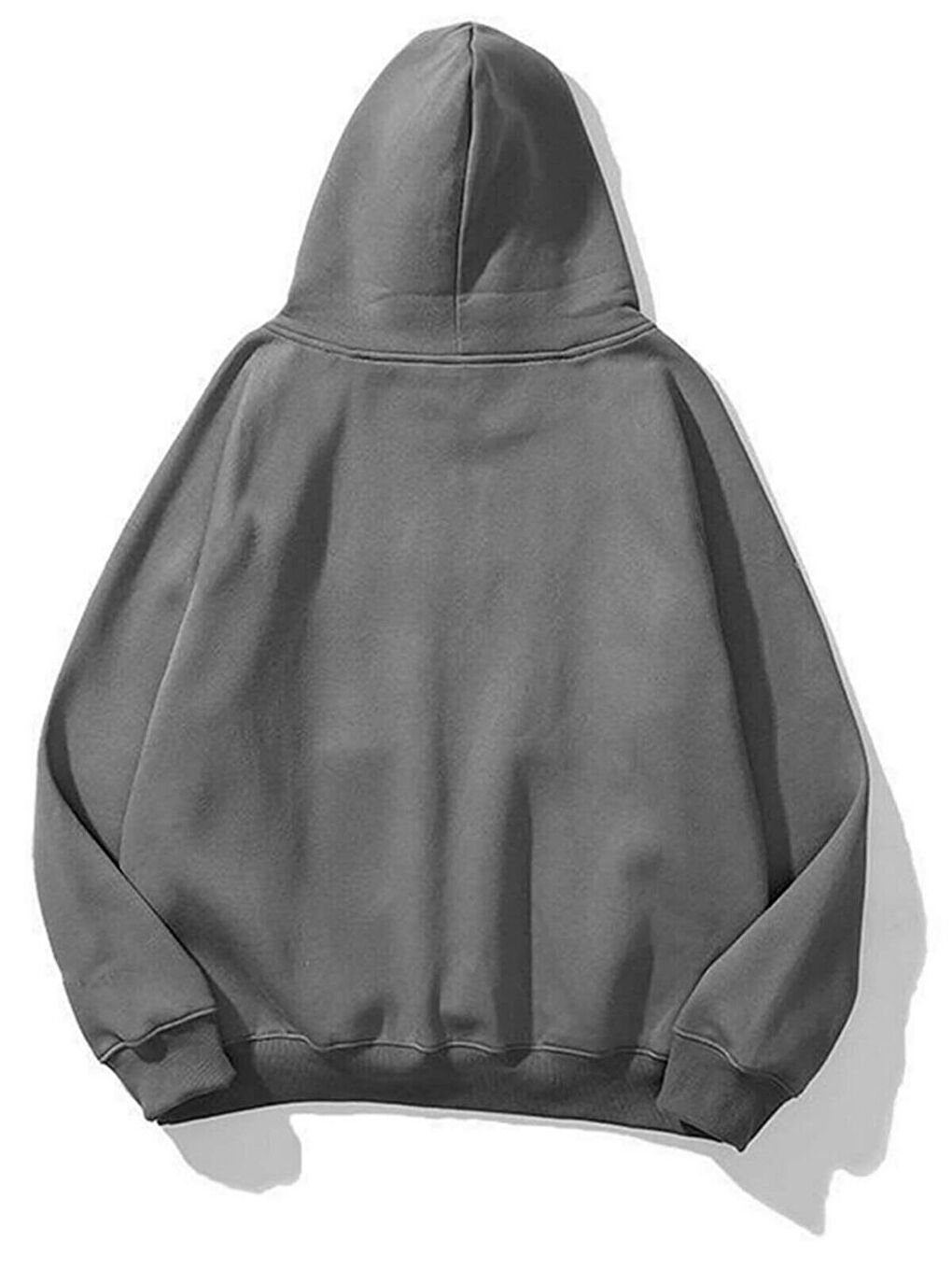 Gri Kadın Füme Mushroom Baskılı Oversize Kapüşonlu Sweatshirt-1