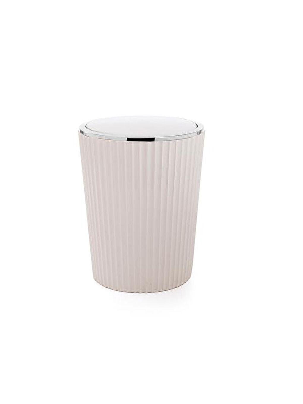 Nely Krom Kaplama Banyo Çöp Kovası - Bej - 6 lt