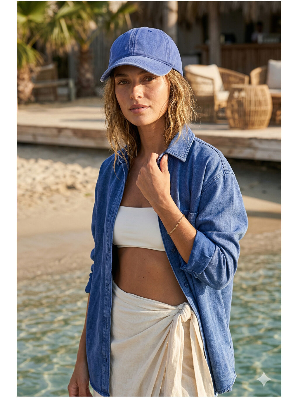 Mavi Unisex Saks Günlük Şapka Eskitme Detaylı Yıkamalı Pamuklu Premium Vintage Şapka SPK16 MAVI-1