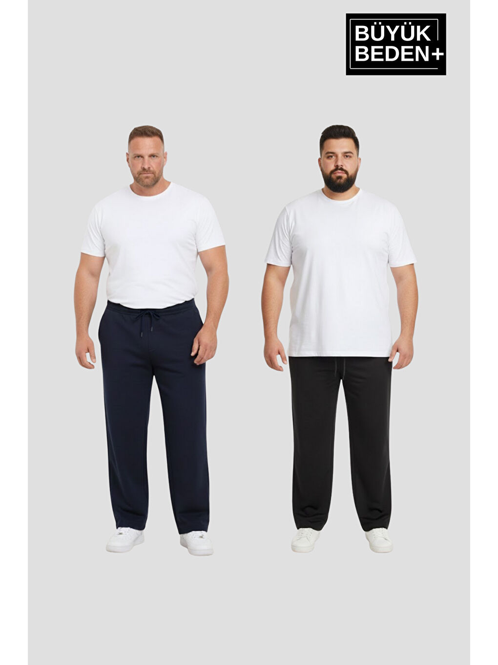 Lacivert Erkek Büyük Beden Paça Reçme İnce Eşofman Altı 2’li Set – Rahat Kalıp SPR26BEA952+2