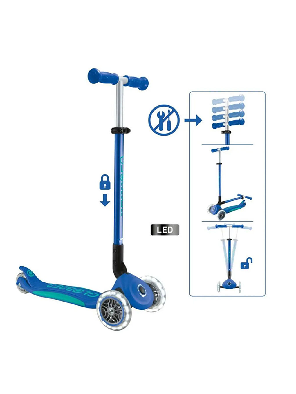 Elite Deluxe Işıklı Scooter Lacivert 439-600-1