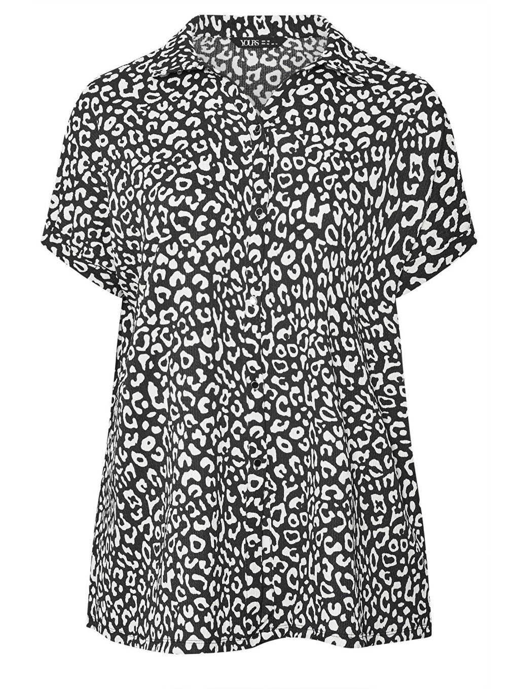 Siyah Büyük Beden Bol Kalıp Desenli Gömlek 303963-5