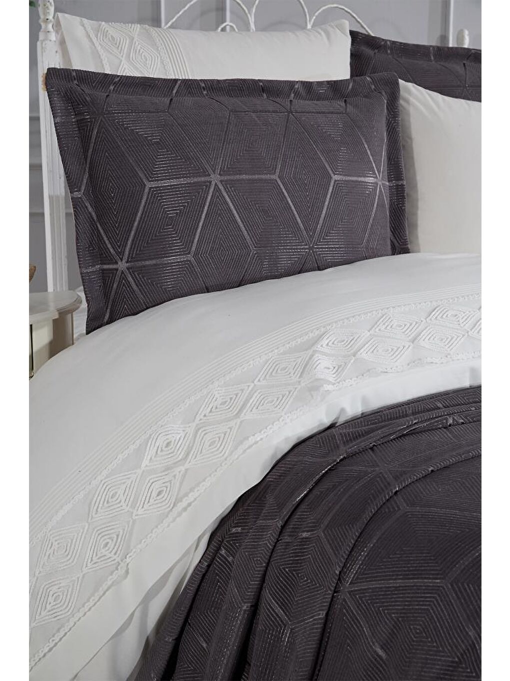 Verona 7 Parça Gelin Seti Antrasit-2