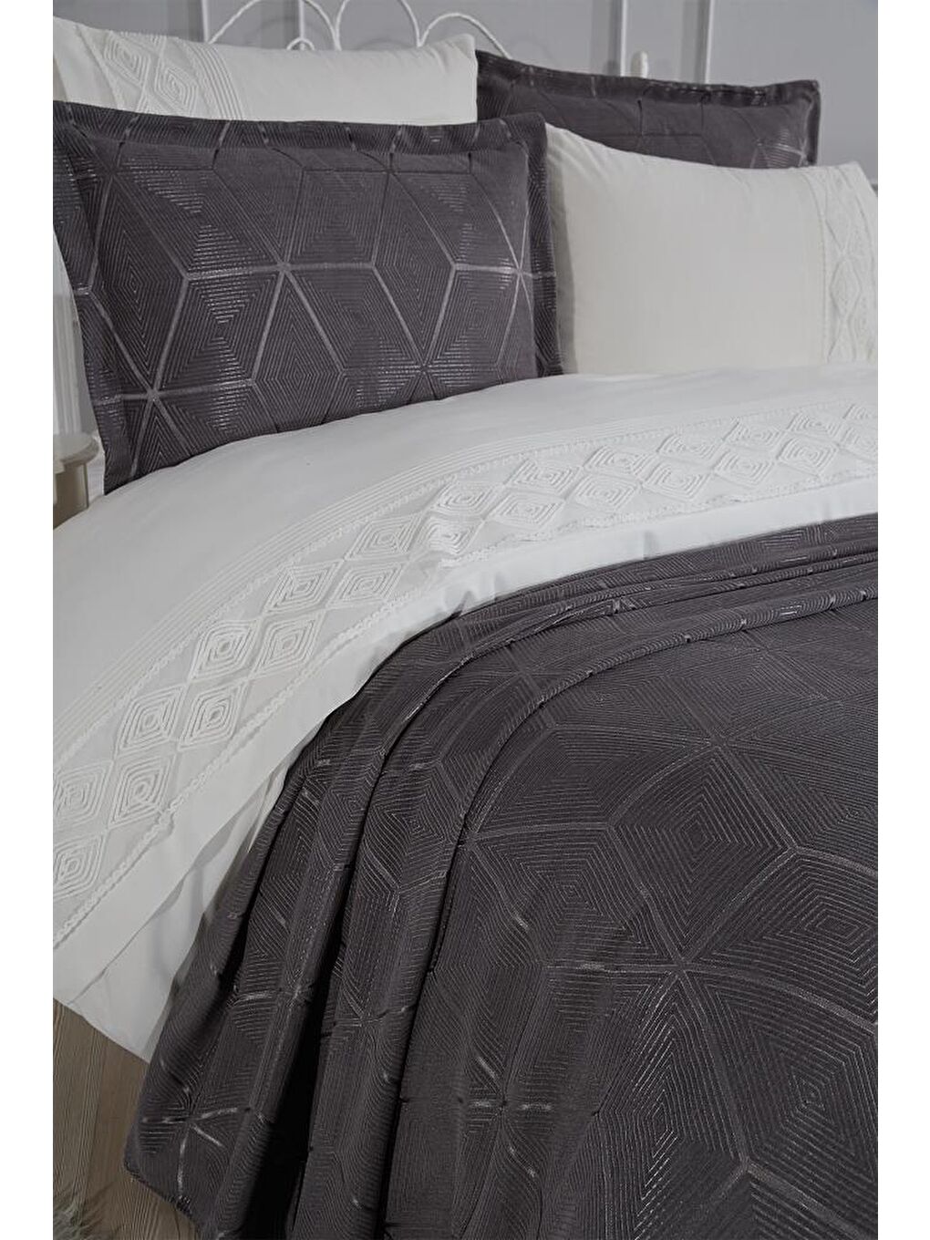 Verona 7 Parça Gelin Seti Antrasit-3