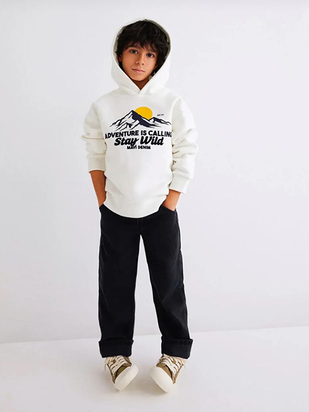 Erkek Çocuk Siyah Renk Baggy Carpenter Jeans