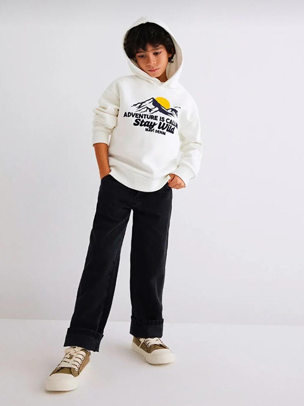 Erkek Çocuk Siyah Renk Baggy Carpenter Jeans-1