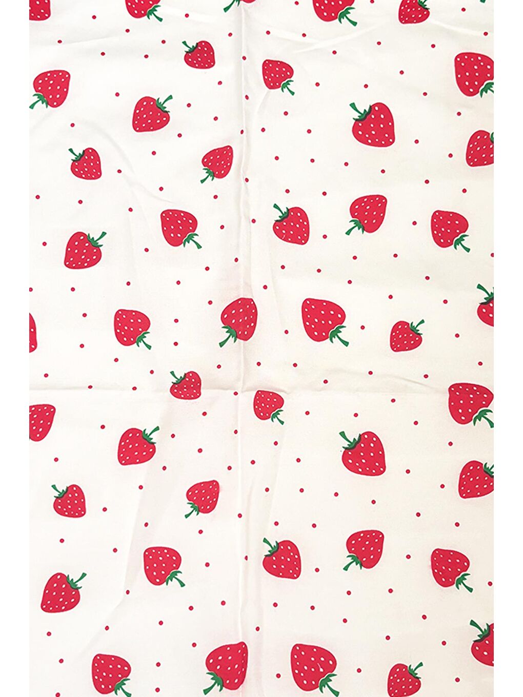 Beyaz Pamuk Çilek Desenli Fular-6