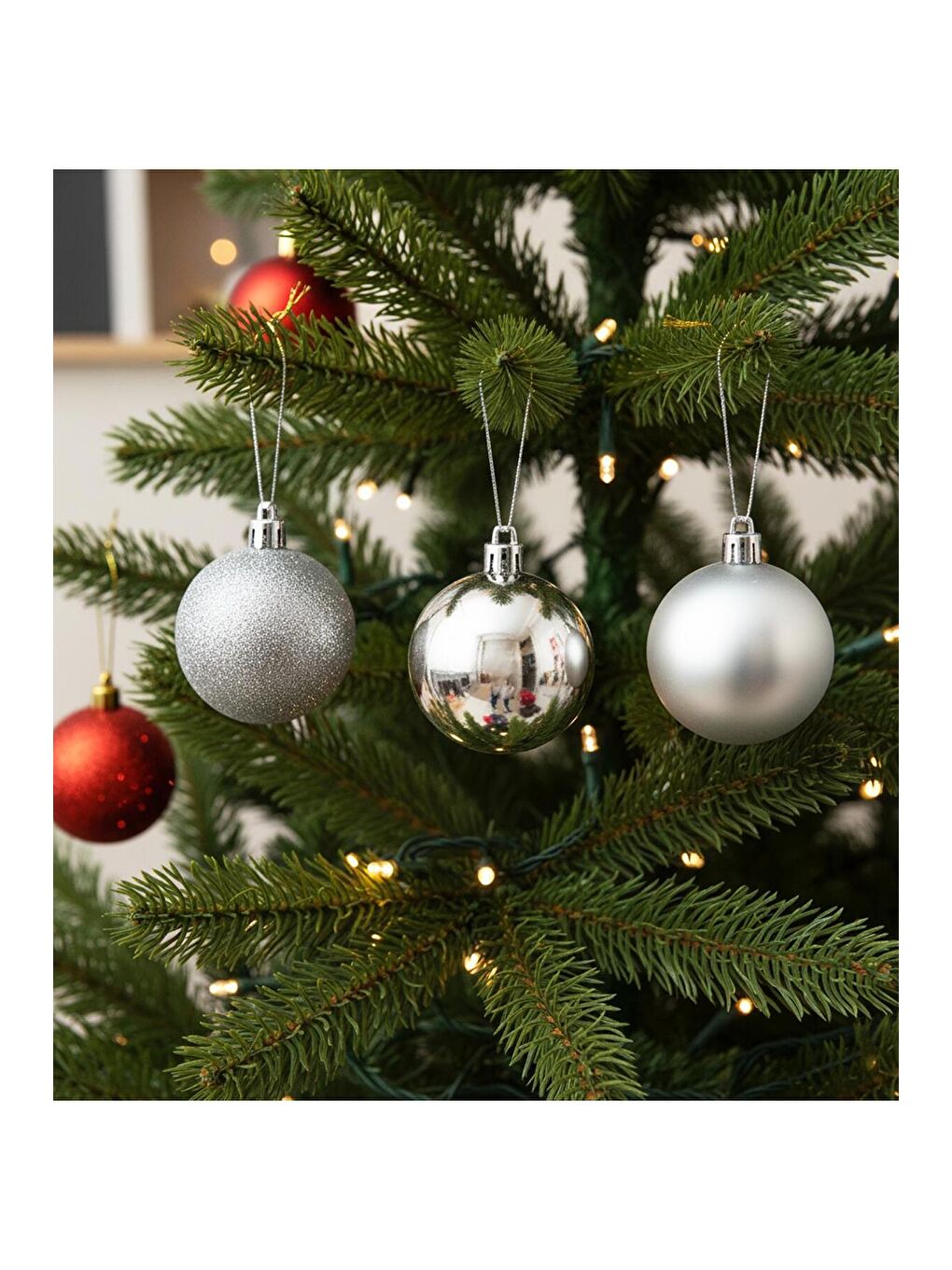 Karışık Yılbaşı Ağaç Süsü Top Seti – 6 Adet-1