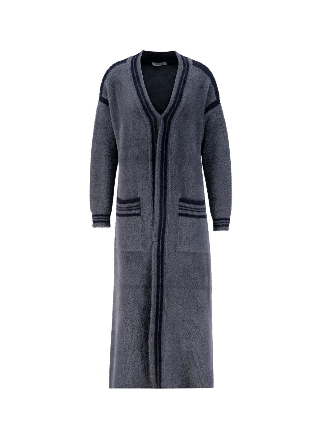 Gri Pelüş Hırka 24Kd2801 Antrasit-5