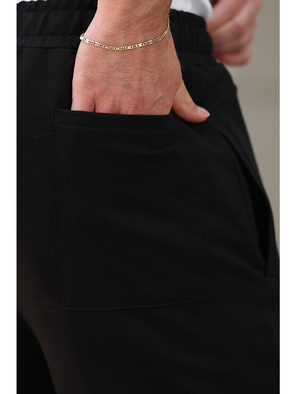 Siyah Rahat Kesim Erkek Eşofman Altı E6575-2