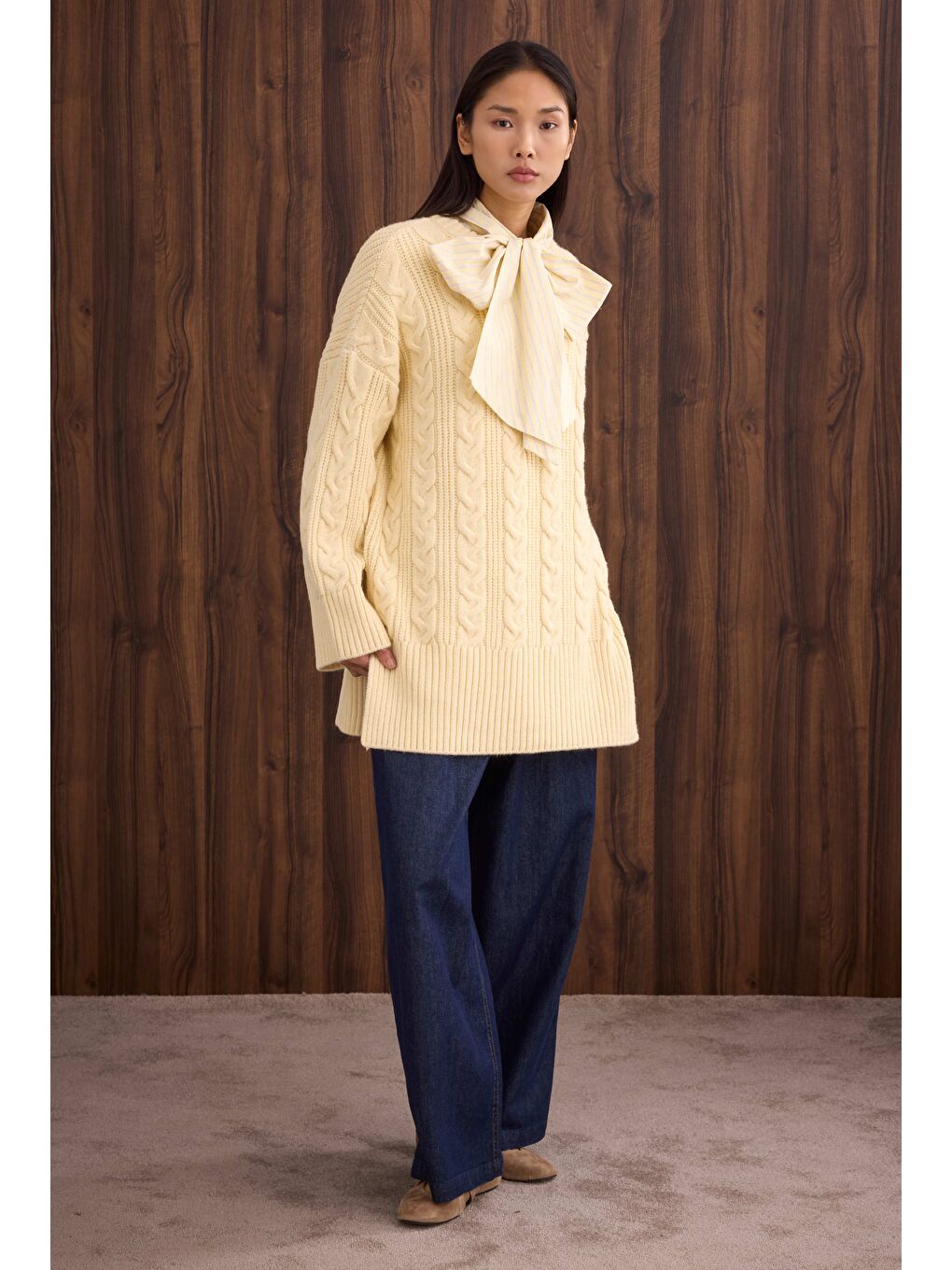 Sarı Örgülü Uzun Kazak Tereyağ